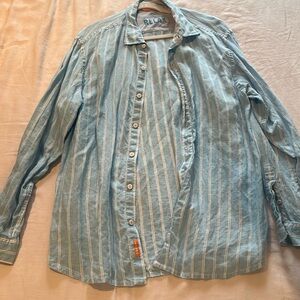 Tommy Bahama relax linen blue button down